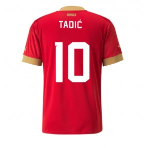 Serbien Dusan Tadic #10 Hemmatröja VM 2022 Kortärmad